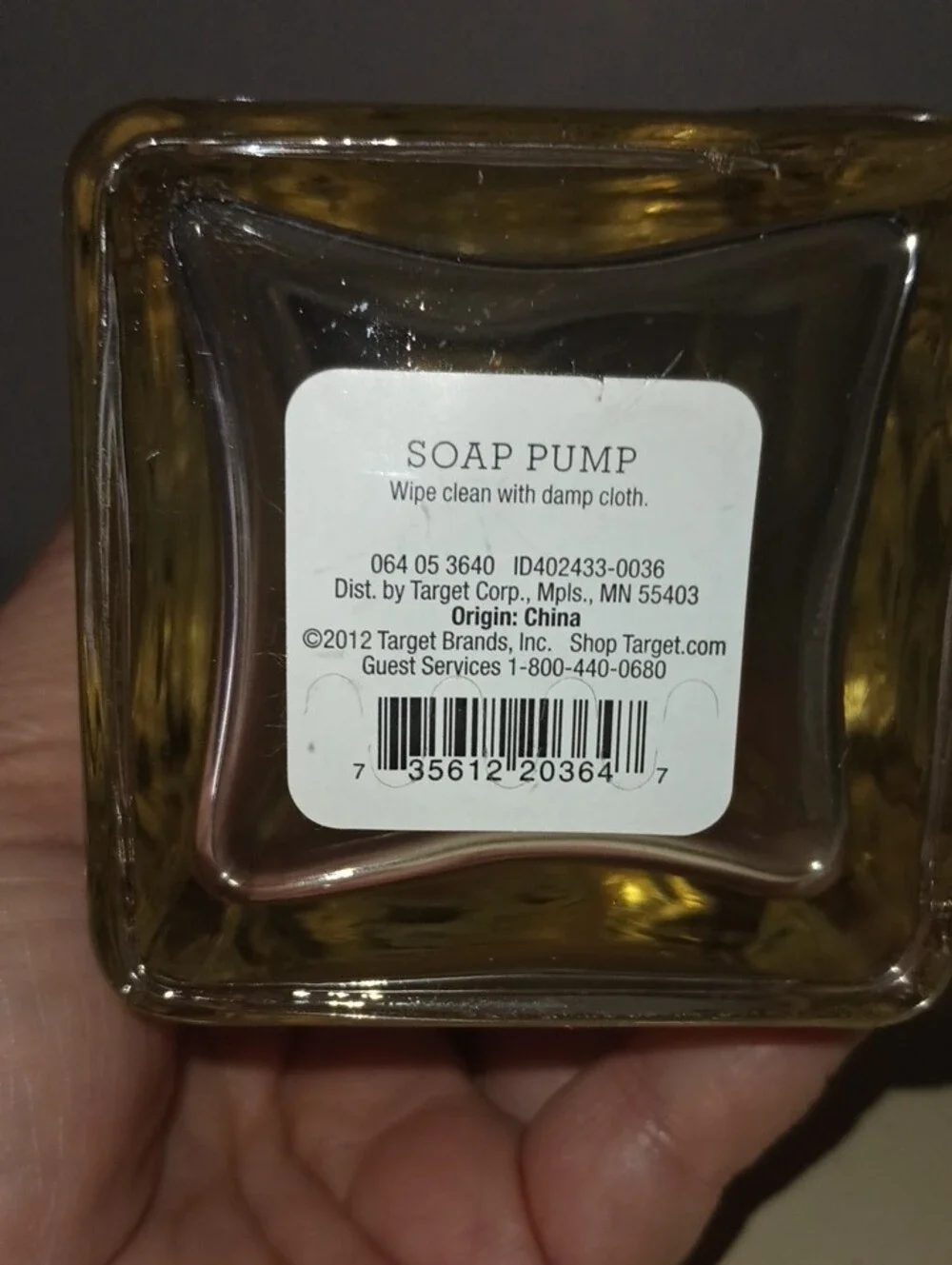 2/$20 Target Clear Glass Soap Dispenser with Black Pump